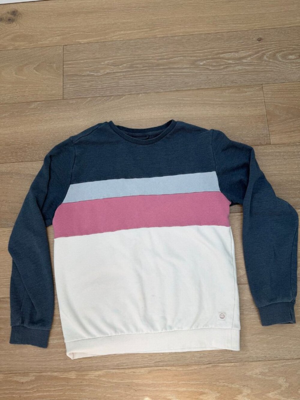 Marine Layer Colorblock Crew Sweatshirt Blue Gray Knit M